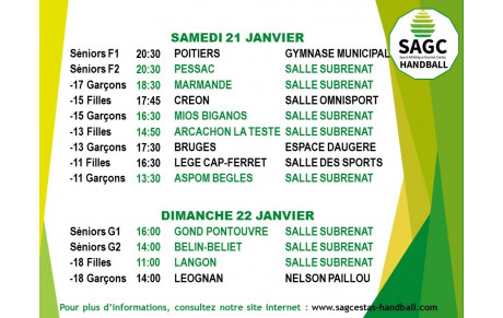 PLANNING DES 21 ET 22/01